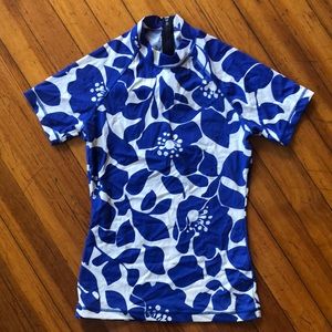 J Crew Rash Guard Top w Gorgeous Flowers